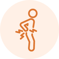 腰が痛い人のピクトグラム
